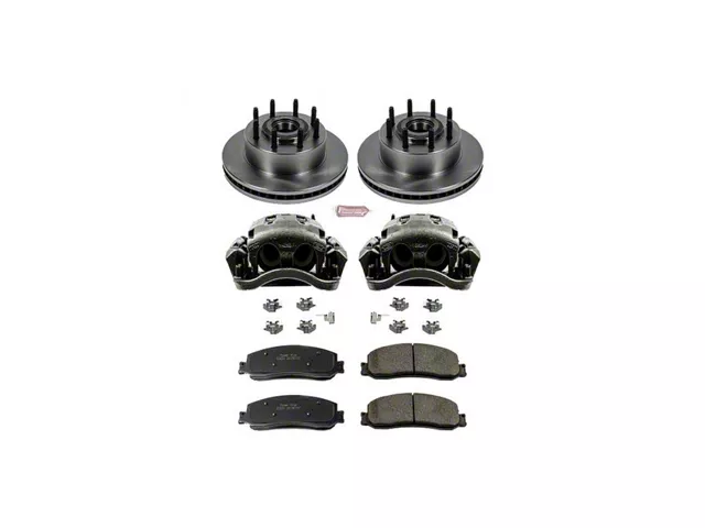 PowerStop OE Replacement 8-Lug Brake Rotor, Pad and Caliper Kit; Front (2012 2WD F-250 Super Duty)