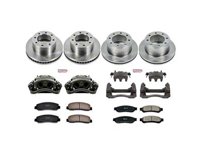 PowerStop OE Replacement 8-Lug Brake Rotor, Pad and Caliper Kit; Front and Rear (2011 4WD F-250 Super Duty)