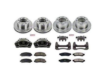 PowerStop OE Replacement 8-Lug Brake Rotor, Pad and Caliper Kit; Front and Rear (2012 4WD F-250 Super Duty)