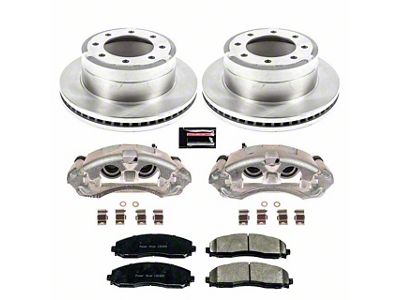 PowerStop OE Replacement 8-Lug Brake Rotor, Pad and Caliper Kit; Rear (13-22 F-250 Super Duty)