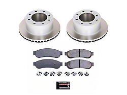 PowerStop Semi-Coated 8-Lug Brake Rotor and Pad Kit; Rear (Late 07-10 F-250 Super Duty)