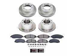PowerStop Semi-Coated 8-Lug Brake Rotor and Pad Kit; Front and Rear (05-Early 07 4WD F-250 Super Duty)