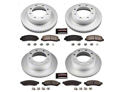 PowerStop Z17 Evolution Plus 8-Lug Brake Rotor and Pad Kit; Front and Rear (Late 07-08 4WD F-250 Super Duty)