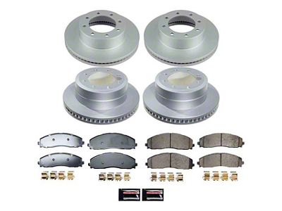 PowerStop Z17 Evolution Plus 8-Lug Brake Rotor and Pad Kit; Front and Rear (23-25 4WD F-250 Super Duty)