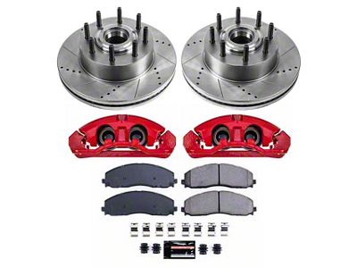 PowerStop Z23 Evolution Sport 8-Lug Brake Rotor, Pad and Caliper Kit; Front (13-16 2WD F-250 Super Duty SRW)