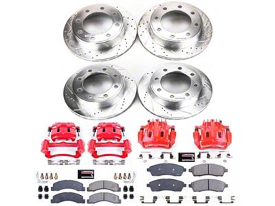 PowerStop Z23 Evolution Sport 8-Lug Brake Rotor, Pad and Caliper Kit; Front and Rear (Late 00-04 4WD F-250 Super Duty)