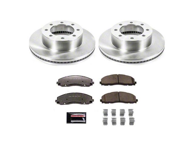 PowerStop Z36 Extreme Medium Duty Truck and Tow 8-Lug Brake Rotor and Pad Kit; Front (13-22 4WD F-250 Super Duty)