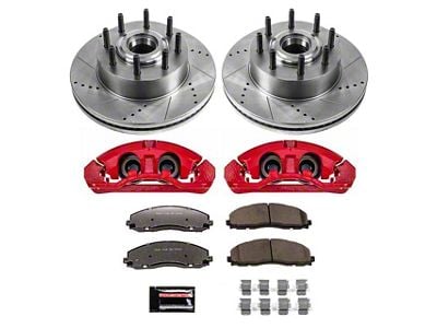 PowerStop Z36 Extreme Truck and Tow 8-Lug Brake Rotor, Pad and Caliper Kit; Front (13-16 2WD F-250 Super Duty SRW)