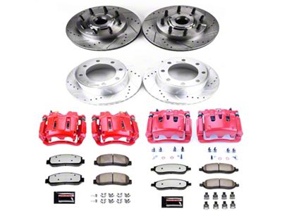 PowerStop Z36 Extreme Truck and Tow 8-Lug Brake Rotor, Pad and Caliper Kit; Front and Rear (05-Early 07 2WD F-250 Super Duty)
