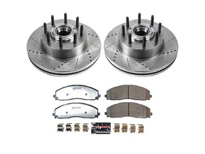 PowerStop Z36 Extreme Truck and Tow 8-Lug Brake Rotor and Pad Kit; Front (23-25 2WD F-250 Super Duty)