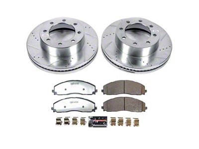 PowerStop Z36 Extreme Truck and Tow 8-Lug Brake Rotor and Pad Kit; Front (23-25 4WD F-250 Super Duty)