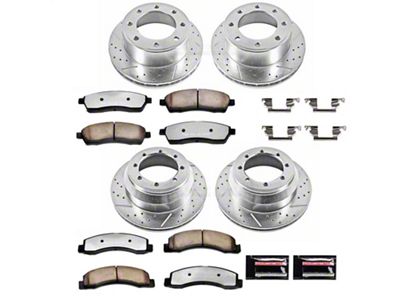 PowerStop Z36 Extreme Truck and Tow 8-Lug Brake Rotor and Pad Kit; Front and Rear (Early 1999 4WD F-250 Super Duty)