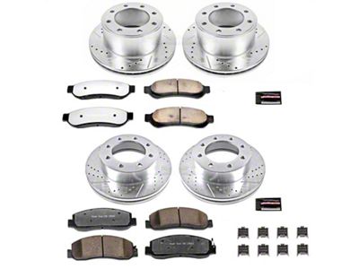 PowerStop Z36 Extreme Truck and Tow 8-Lug Brake Rotor and Pad Kit; Front and Rear (09-Early 10 4WD F-250 Super Duty)