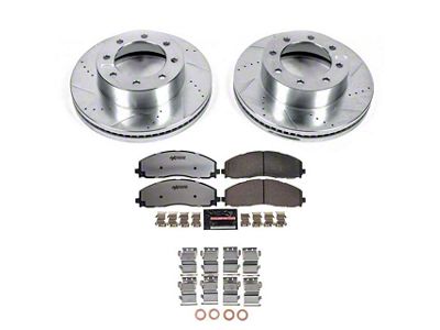 PowerStop Z36 Extreme Truck and Tow 8-Lug Brake Rotor, Pad and Caliper Kit; Front (13-22 4WD F-250 Super Duty SRW)