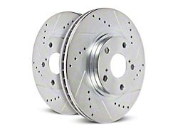 PowerStop Evolution Cross-Drilled and Slotted 8-Lug Rotors; Front Pair (05-07 2WD F-350 Super Duty SRW)