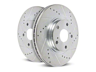 PowerStop Evolution Cross-Drilled and Slotted 8-Lug Rotors; Front Pair (05-07 2WD F-350 Super Duty SRW)