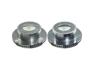PowerStop Evolution Cross-Drilled and Slotted 8-Lug Rotors; Rear Pair (23-25 F-350 Super Duty DRW)