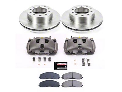 PowerStop OE Replacement 8-Lug Brake Rotor, Pad and Caliper Kit; Front (15-16 4WD F-350 Super Duty w/ Wide Track Front Suspension)