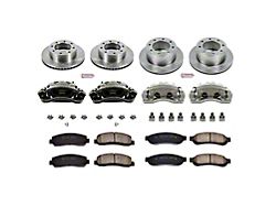 PowerStop OE Replacement 8-Lug Brake Rotor, Pad and Caliper Kit; Front and Rear (05-Early 07 4WD F-350 Super Duty SRW)