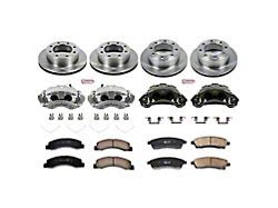 PowerStop OE Replacement 8-Lug Brake Rotor, Pad and Caliper Kit; Front and Rear (Late 99-Early 00 4WD F-350 Super Duty SRW)