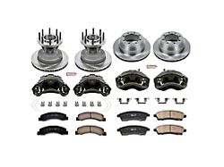 PowerStop OE Replacement 8-Lug Brake Rotor, Pad and Caliper Kit; Front and Rear (03-04 2WD F-350 Super Duty DRW)