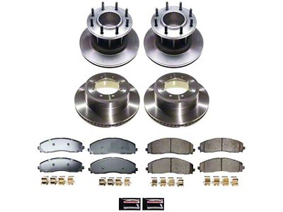 PowerStop OE Replacement 8-Lug Brake Rotor and Pad Kit; Front and Rear (23-25 2WD F-350 Super Duty DRW)