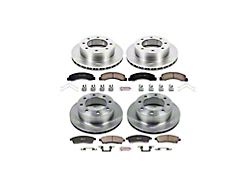PowerStop OE Replacement 8-Lug Brake Rotor and Pad Kit; Front and Rear (Early 1999 4WD F-350 Super Duty SRW)