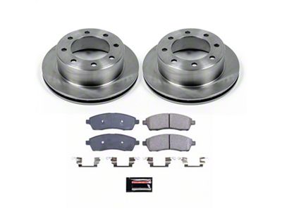 PowerStop OE Replacement 8-Lug Brake Rotor and Pad Kit; Rear (99-04 F-350 Super Duty SRW)