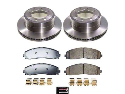 PowerStop OE Replacement 8-Lug Brake Rotor and Pad Kit; Rear (23-25 F-350 Super Duty SRW)