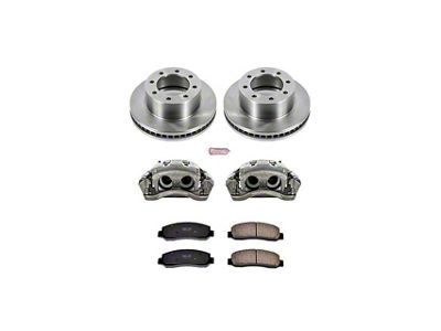 PowerStop OE Replacement 8-Lug Brake Rotor, Pad and Caliper Kit; Front (2011 4WD F-350 Super Duty DRW)