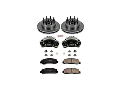 PowerStop OE Replacement 8-Lug Brake Rotor, Pad and Caliper Kit; Front (2011 2WD F-350 Super Duty SRW)