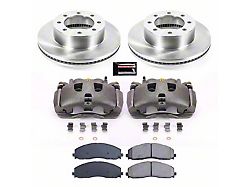 PowerStop OE Replacement 8-Lug Brake Rotor, Pad and Caliper Kit; Front (13-16 4WD F-350 Super Duty)