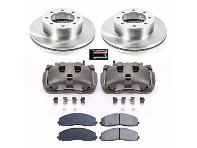 PowerStop OE Replacement 8-Lug Brake Rotor, Pad and Caliper Kit; Front (13-16 4WD F-350 Super Duty)