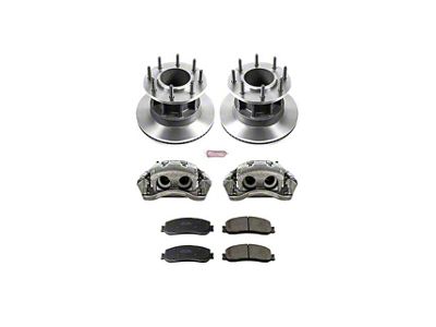 PowerStop OE Replacement 8-Lug Brake Rotor, Pad and Caliper Kit; Front (2012 2WD F-350 Super Duty DRW)