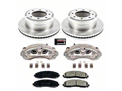 PowerStop OE Replacement 8-Lug Brake Rotor, Pad and Caliper Kit; Rear (13-22 F-350 Super Duty SRW)