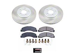 PowerStop Semi-Coated 8-Lug Brake Rotor and Pad Kit; Front (Late 99-04 4WD F-350 Super Duty)