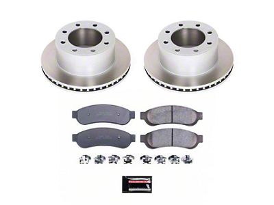 PowerStop Semi-Coated 8-Lug Brake Rotor and Pad Kit; Rear (Late 07-10 F-350 Super Duty SRW)