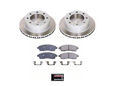PowerStop Semi-Coated 8-Lug Brake Rotor and Pad Kit; Rear (99-04 F-350 Super Duty SRW)