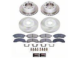PowerStop Semi-Coated 8-Lug Brake Rotor and Pad Kit; Front and Rear (Late 99-04 4WD F-350 Super Duty SRW)