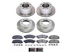 PowerStop Semi-Coated 8-Lug Brake Rotor and Pad Kit; Front and Rear (Mid 2010 4WD F-350 Super Duty SRW)
