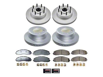 PowerStop Z17 Evolution Plus 8-Lug Brake Rotor and Pad Kit; Front and Rear (23-25 2WD F-350 Super Duty SRW)
