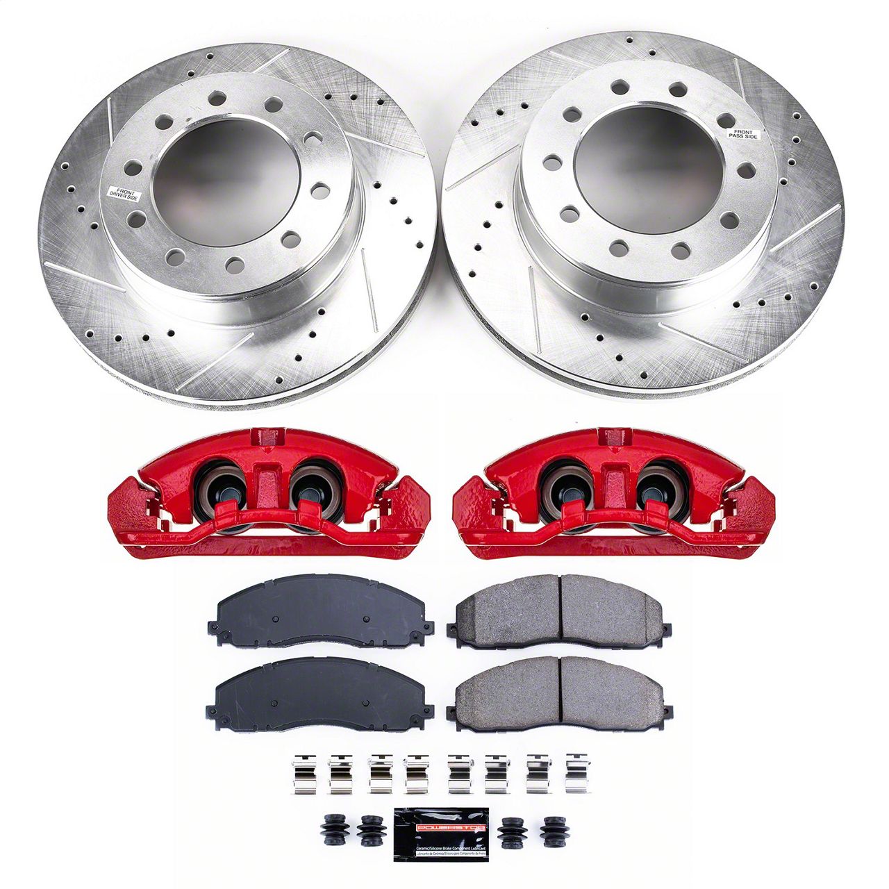 PowerStop F350 Super Duty Z23 Evolution 10Lug Brake Rotor, Pad and Caliper Kit; Front KC8029