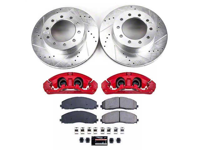 PowerStop Z23 Evolution 8-Lug Brake Rotor, Pad and Caliper Kit; Front (15-16 4WD F-350 Super Duty w/ Wide Track Front Suspension)
