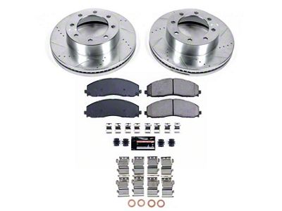 PowerStop Z23 Evolution 8-Lug Brake Rotor, Pad and Caliper Kit; Front (13-22 4WD F-350 Super Duty SRW)