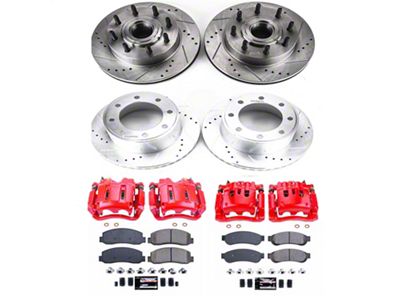 PowerStop Z23 Evolution Sport 8-Lug Brake Rotor, Pad and Caliper Kit; Front and Rear (Mid 2010 2WD F-350 Super Duty SRW)