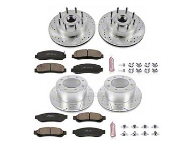 PowerStop Z23 Evolution Sport 8-Lug Brake Rotor and Pad Kit; Front and Rear (2011 2WD F-350 Super Duty SRW)