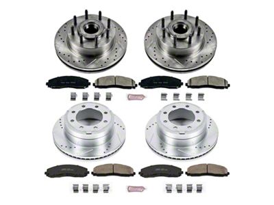 PowerStop Z23 Evolution Sport 8-Lug Brake Rotor and Pad Kit; Front and Rear (2012 2WD F-350 Super Duty SRW)