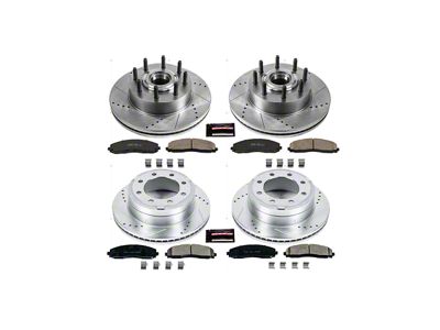 PowerStop Z23 Evolution Sport 8-Lug Brake Rotor and Pad Kit; Front and Rear (13-22 2WD F-350 Super Duty SRW)