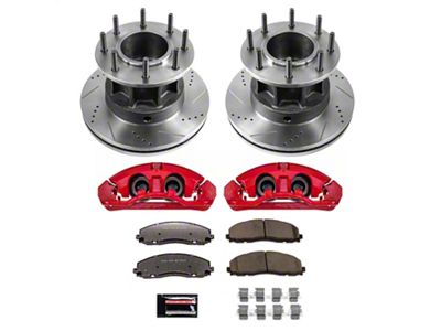 PowerStop Z36 Extreme Truck and Tow 8-Lug Brake Rotor, Pad and Caliper Kit; Front (13-16 2WD F-350 Super Duty SRW)