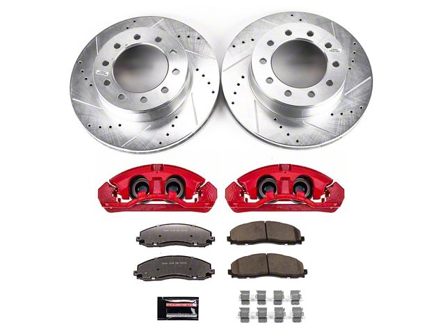PowerStop Z36 Extreme Truck and Tow 8-Lug Brake Rotor, Pad and Caliper Kit; Front (15-16 4WD F-350 Super Duty w/ Wide Track Front Suspension)